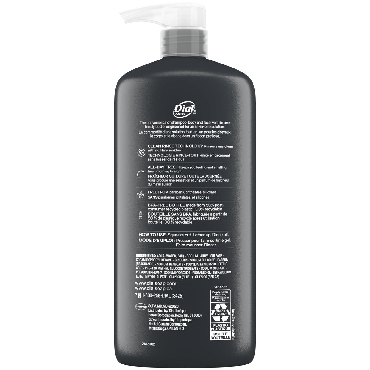 Dial applied to scalp to show deep clean without drying hair