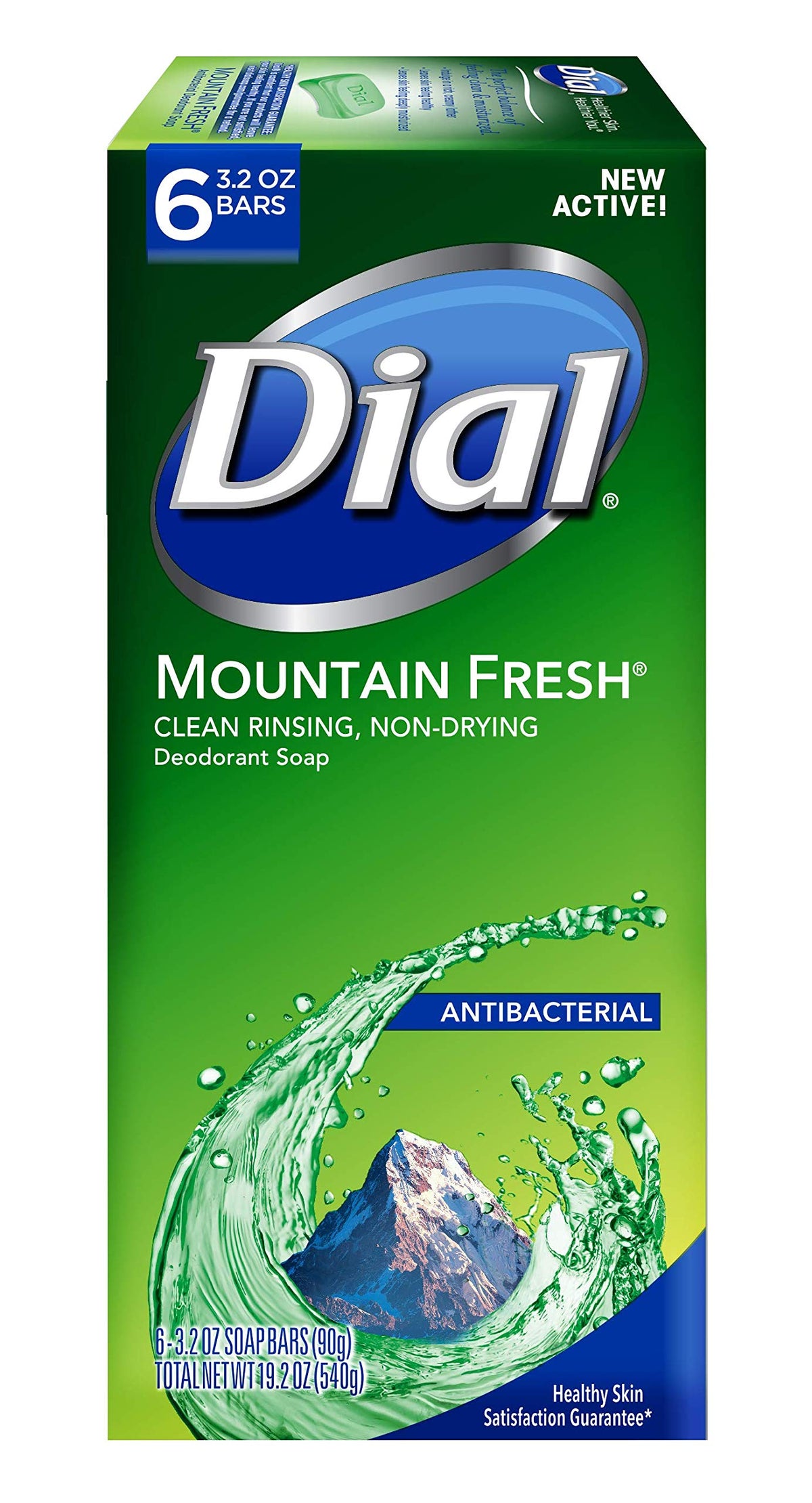 Dial front packaging showing six Mountain Fresh bars and clear branding for easy identification