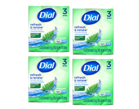 Dial mountain fresh front packaging showing four 4 oz bars and scent name for easy restocking