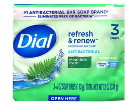 Dial mountain fresh pack tucked inside gym bag ready for post-workout cleansing convenience