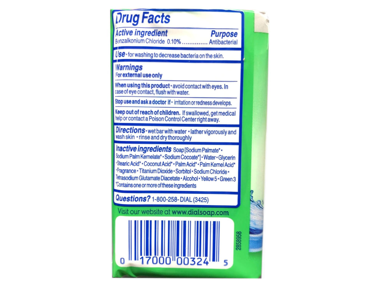 Dial mountain fresh bar held in hand to show 4 oz size and easy travel-friendly dimensions