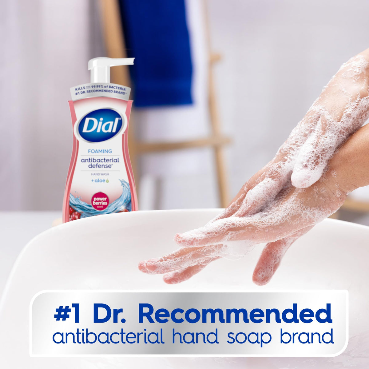 Dial Power Berries foam lather texture with gentle cleaning action