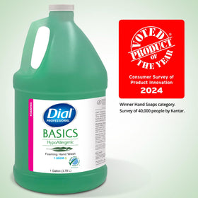 Dial Professional label badges displaying Green Seal and Leaping Bunny benefits