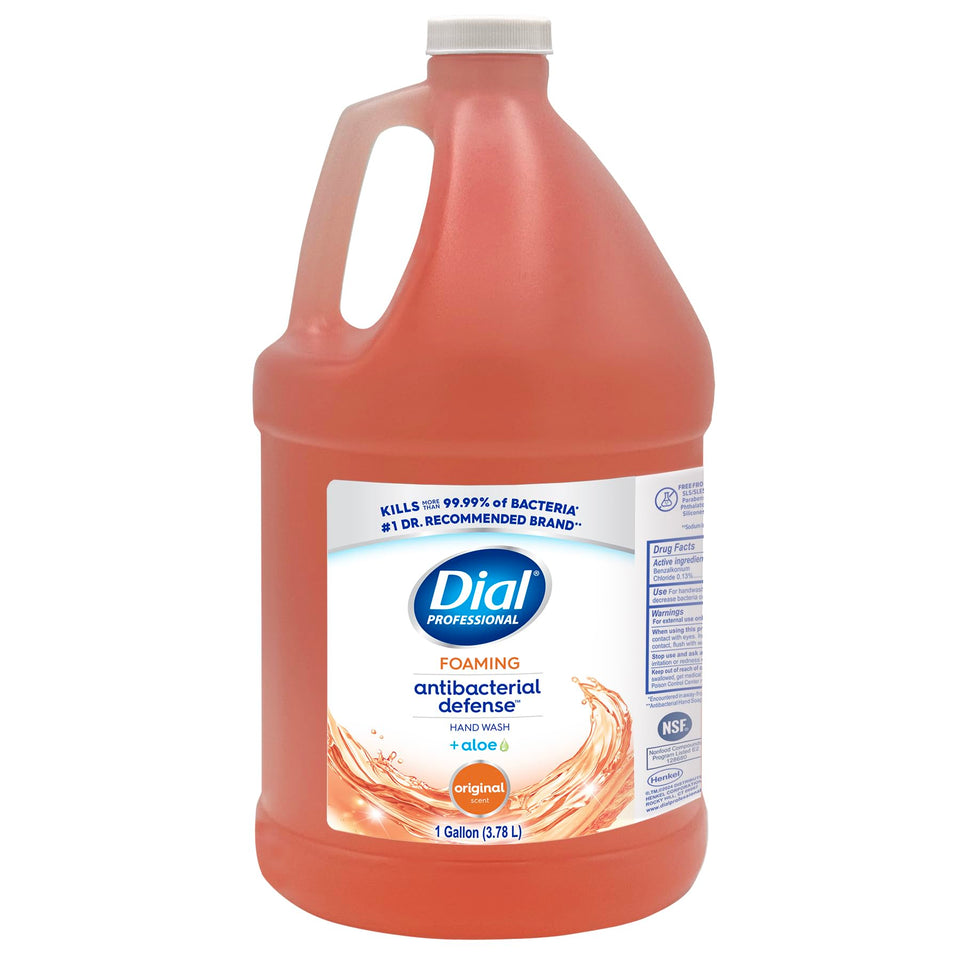 Dial Professional gallon front label showing product benefits and size