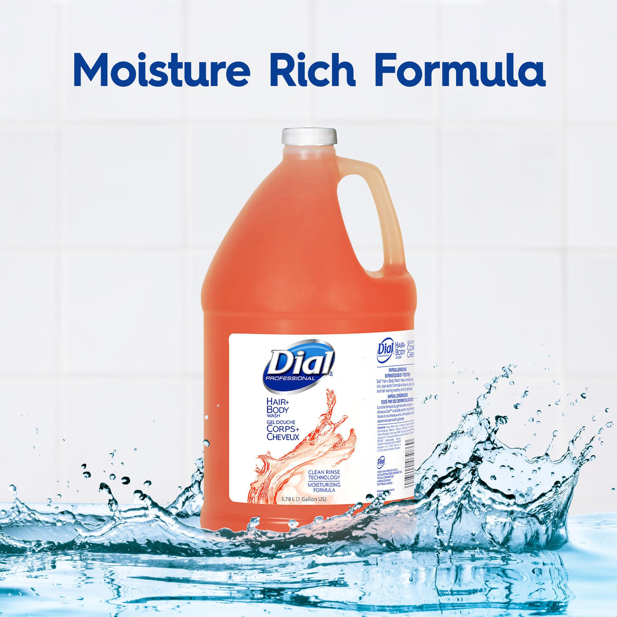 Dial professional gallon beside towel demonstrating scale and cost-saving size