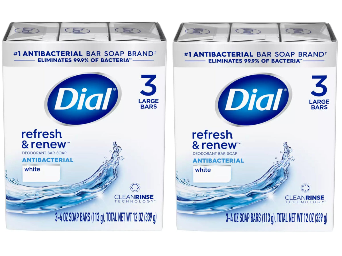 Dial front packaging showing brand and Refresh & Renew benefit