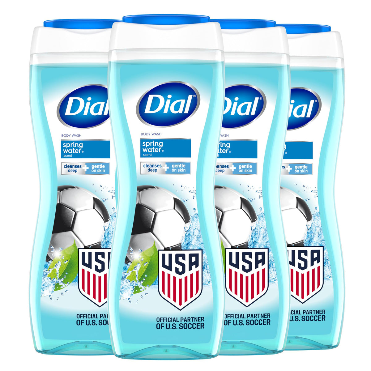 Dial front packaging showing label and spring water scent benefit