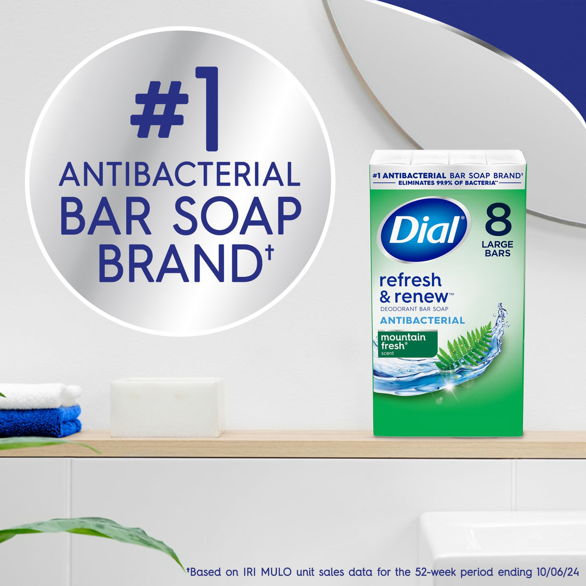 Dial soap bar close-up lather demonstrating rich foam and deep-clean benefit