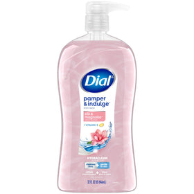 Dial bottle front packaging showing silk and magnolia scent and gentle cleanse benefit