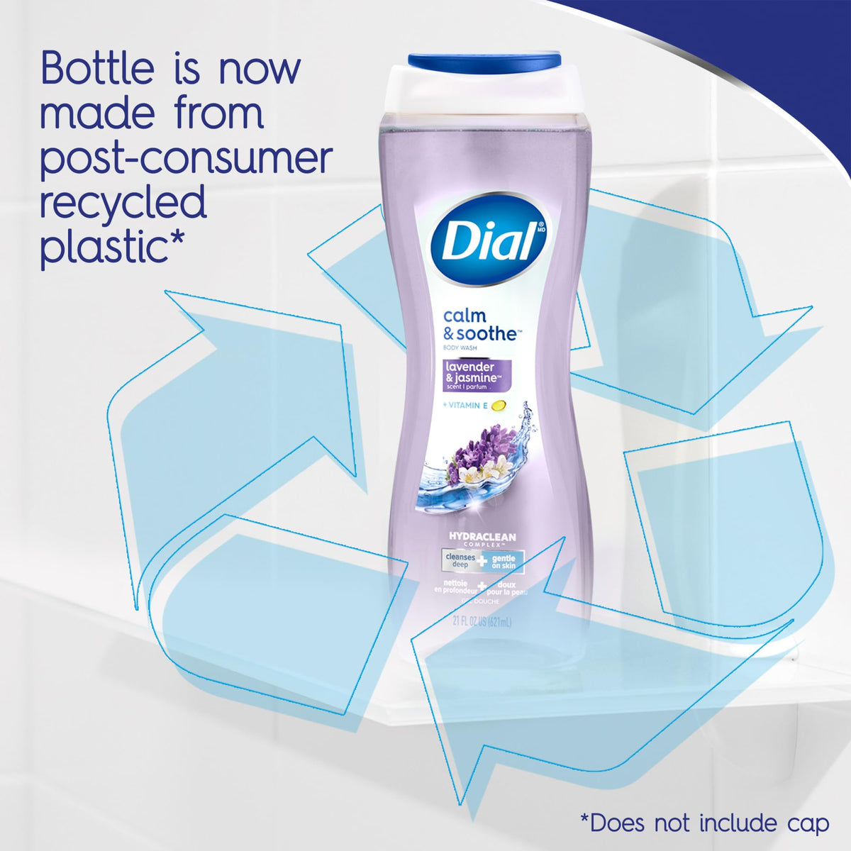 Dial bottle in hand showing 16 fl oz size and convenient portioning