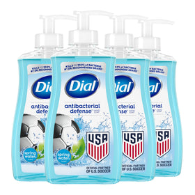 Dial spring water front packaging showing four 11 fl oz bottles and clear benefits
