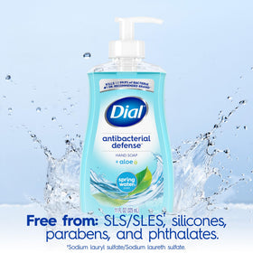 Dial bottle beside a hand for scale indicating compact 11 fl oz convenience