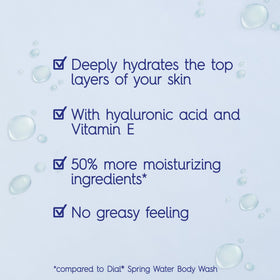 Dial texture foam on hand, lightweight lather that rinses clean