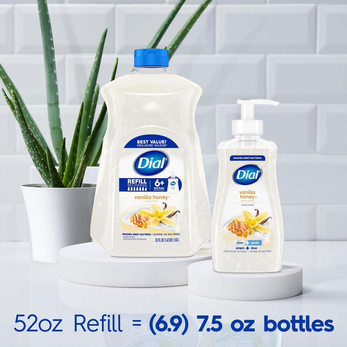 Dial bottle recycled plastic marking highlighting sustainable packaging