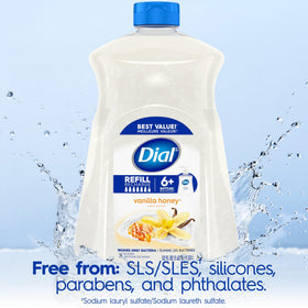 Dial scale comparison of refill bottle versus standard pump bottle capacity