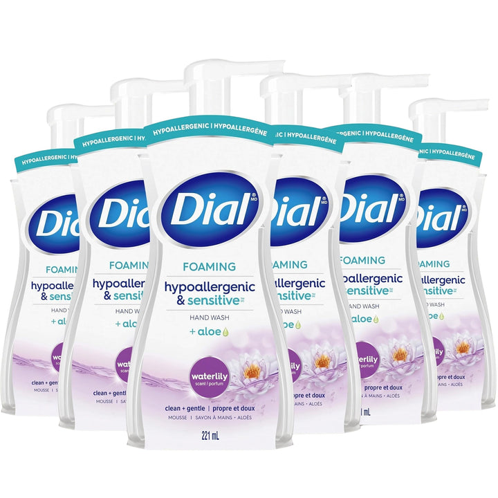 Dial foaming hand wash front pump bottle showing label and easy-dispense benefit