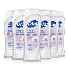 Dial Healthy & Sensitive waterlily front packaging shows gentle cleanser and size benefit