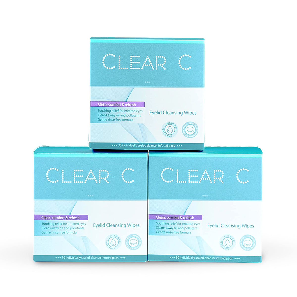 Diamond Wipes Clear C front packaging showing three boxes and product convenience