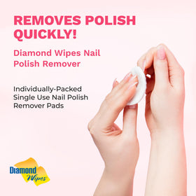 Diamond Wipes single unwrapped pad ready to remove polish quickly