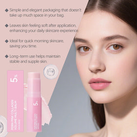 Dibhhui applying balm to lips to soften lines and add plumping sheen