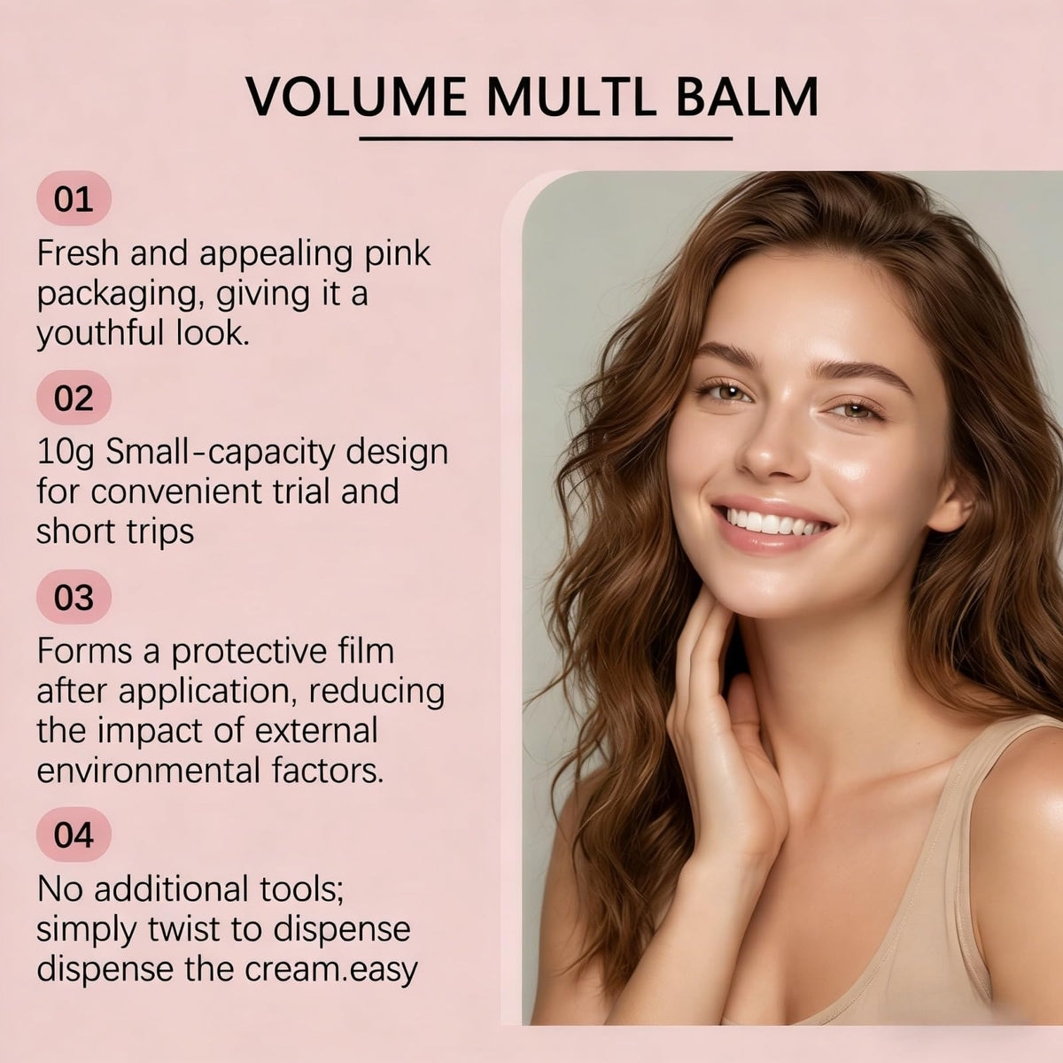 Dibhhui using balm on neck and jawline to visibly smooth and hydrate