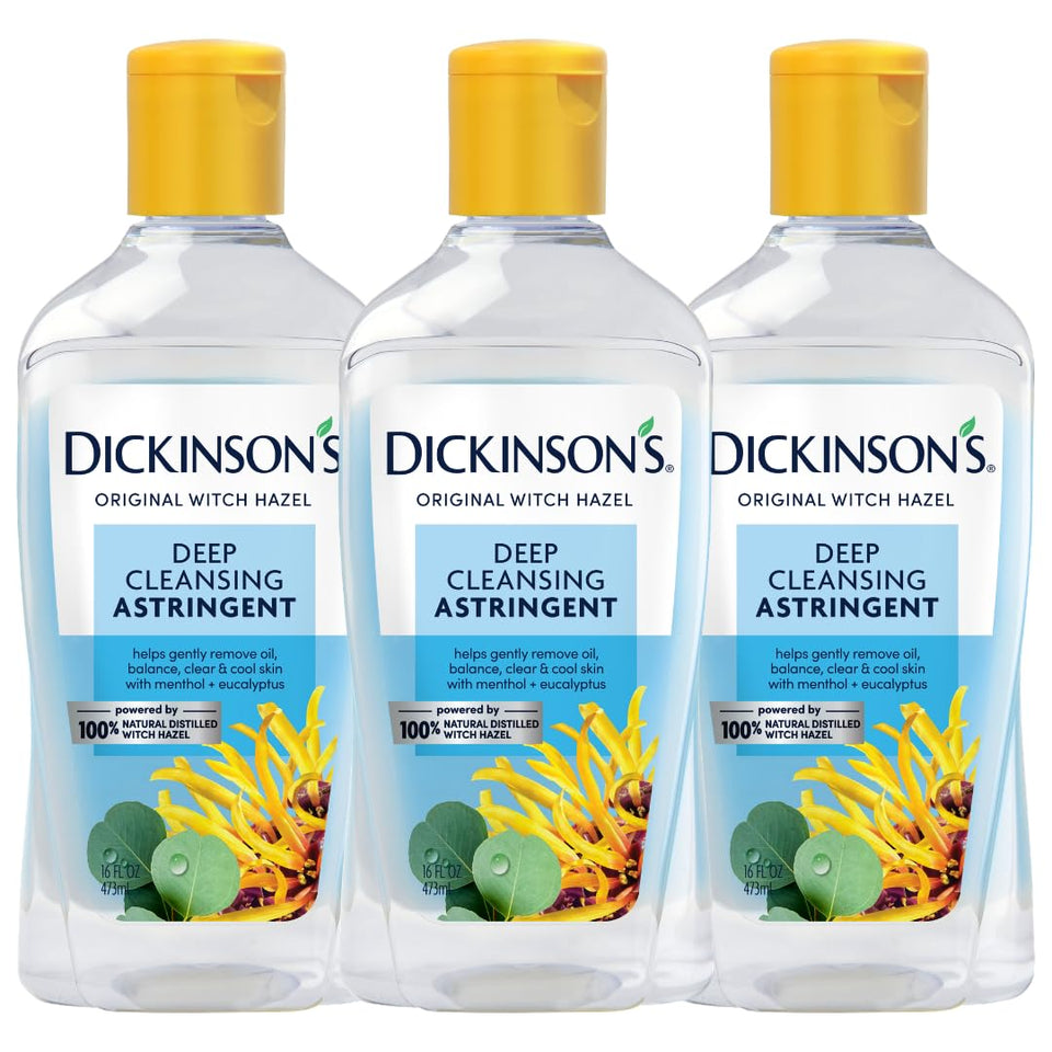 dickinson's front bottle label showing brand and clear benefits