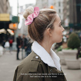 Didder stacked scrunchies displaying full 20-piece quantity for daily use