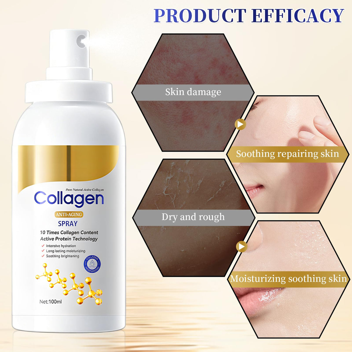Diehous face application on cheek showing gentle hydration