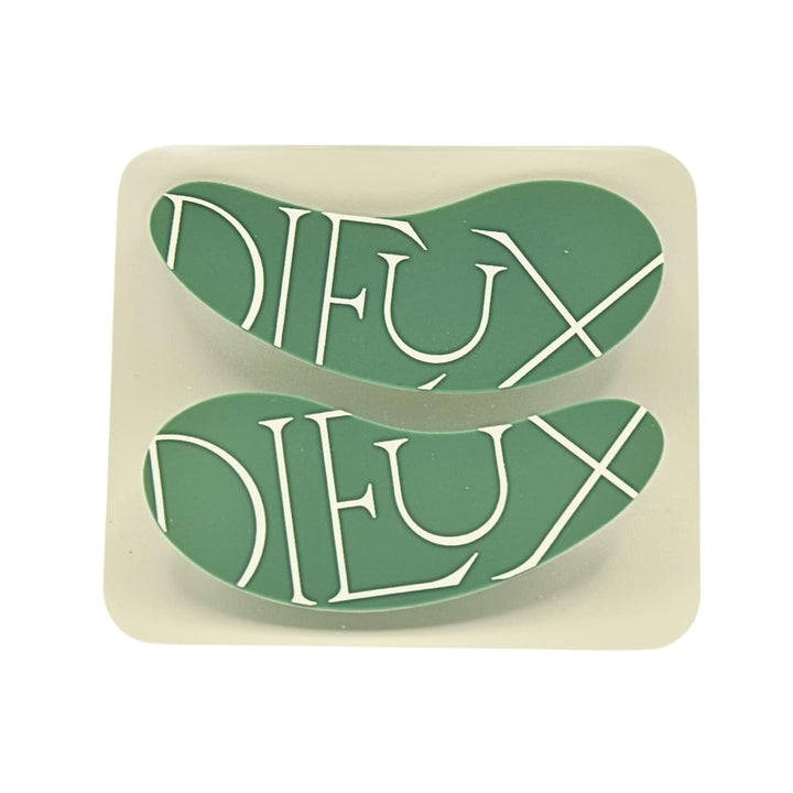 Dieux front view of reusable silicone eye masks showing sleek design and eco benefit