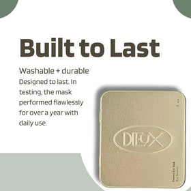 Dieux storage case and washed masks ready to reuse for sustainable skincare benefit