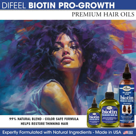 Difeel before and after ends showing reduced frizz and healthier appearance benefit