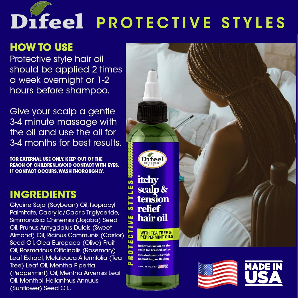 Difeel bottle in hand to show 8 ounce scale and travel-friendly packaging benefit