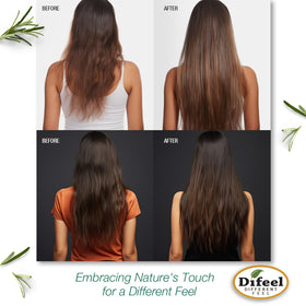 Difeel shampoo in shower scene with water showing refreshing mint cleanse and scalp comfort