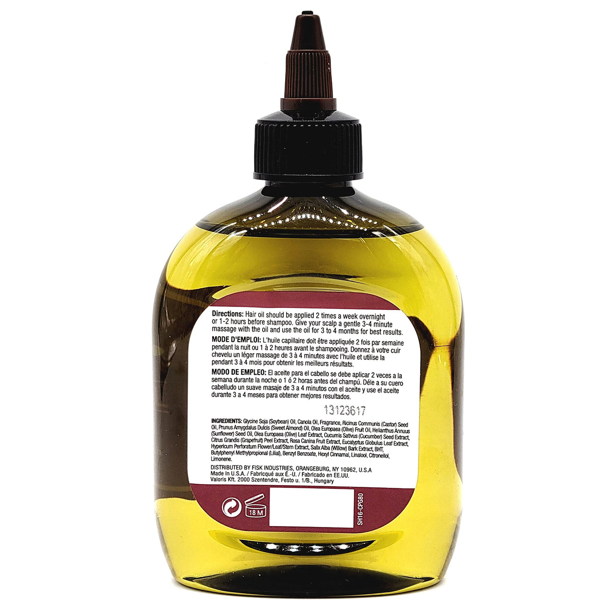 Difeel bottle next to hand to show 7.1 oz scale and easy-home application convenience