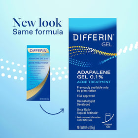 Differin 15g tube beside a coin for scale to show portable benefit