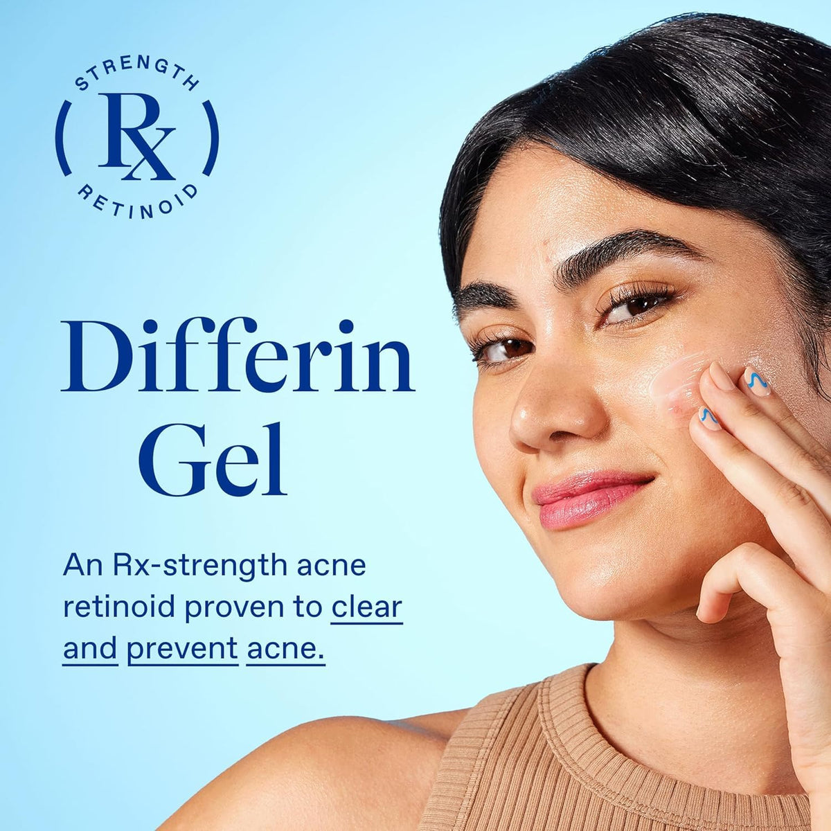 Applying Differin gel on hand to demonstrate easy application benefit