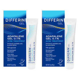 Differin front packaging showing both 15g tubes and dosage information for clarity