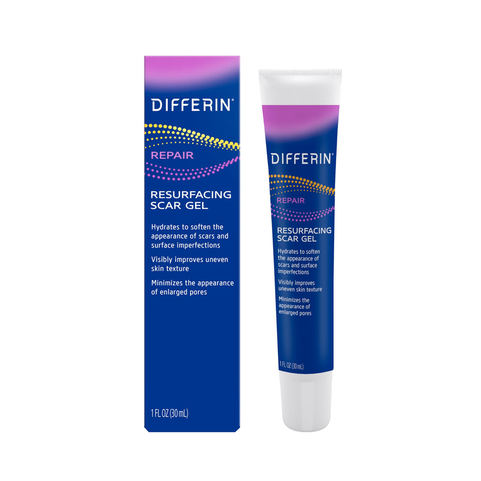 Differin front packaging 1 oz showcasing product and branding benefits