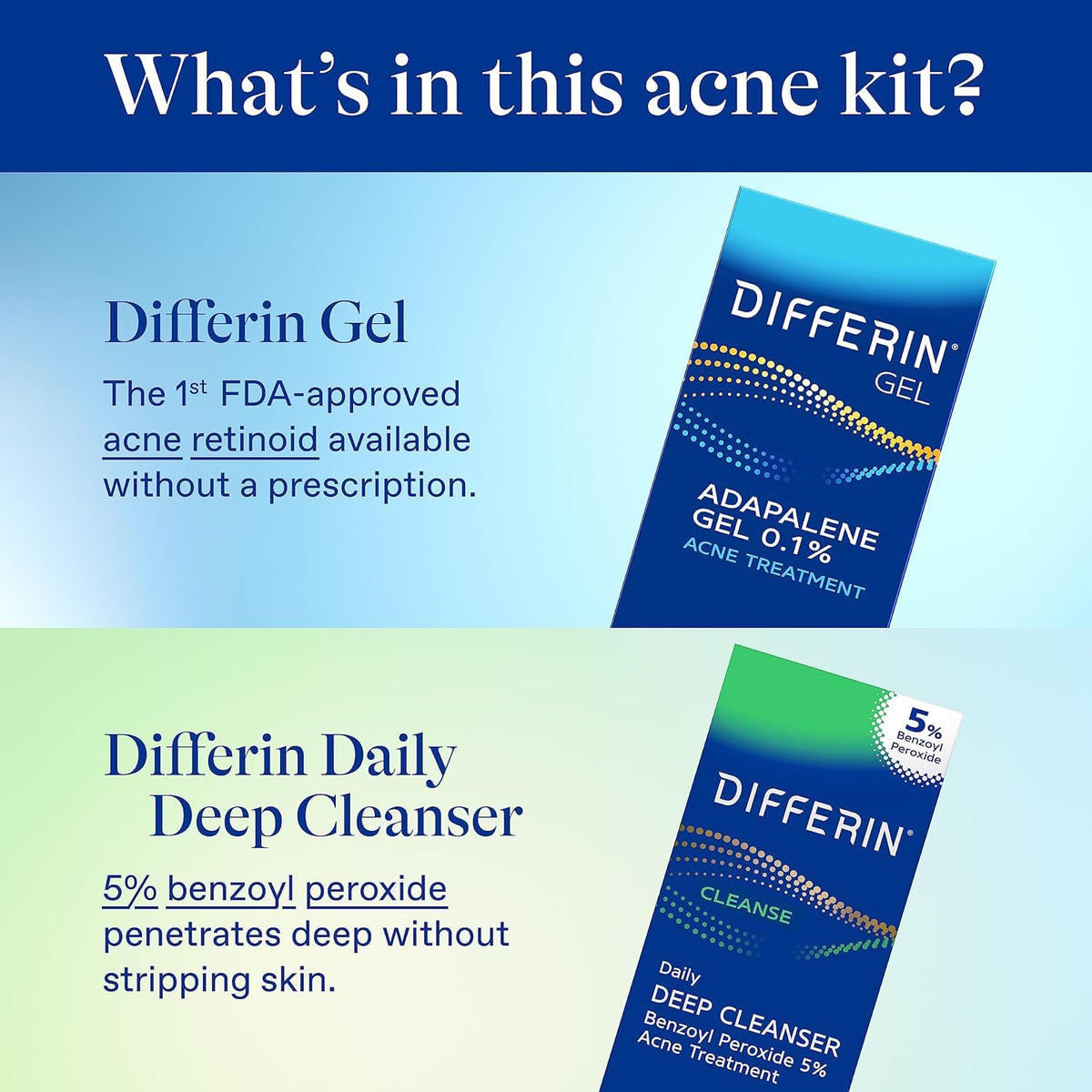 Differin gel tube close-up showing applicator and adapalene strength for targeted treatment