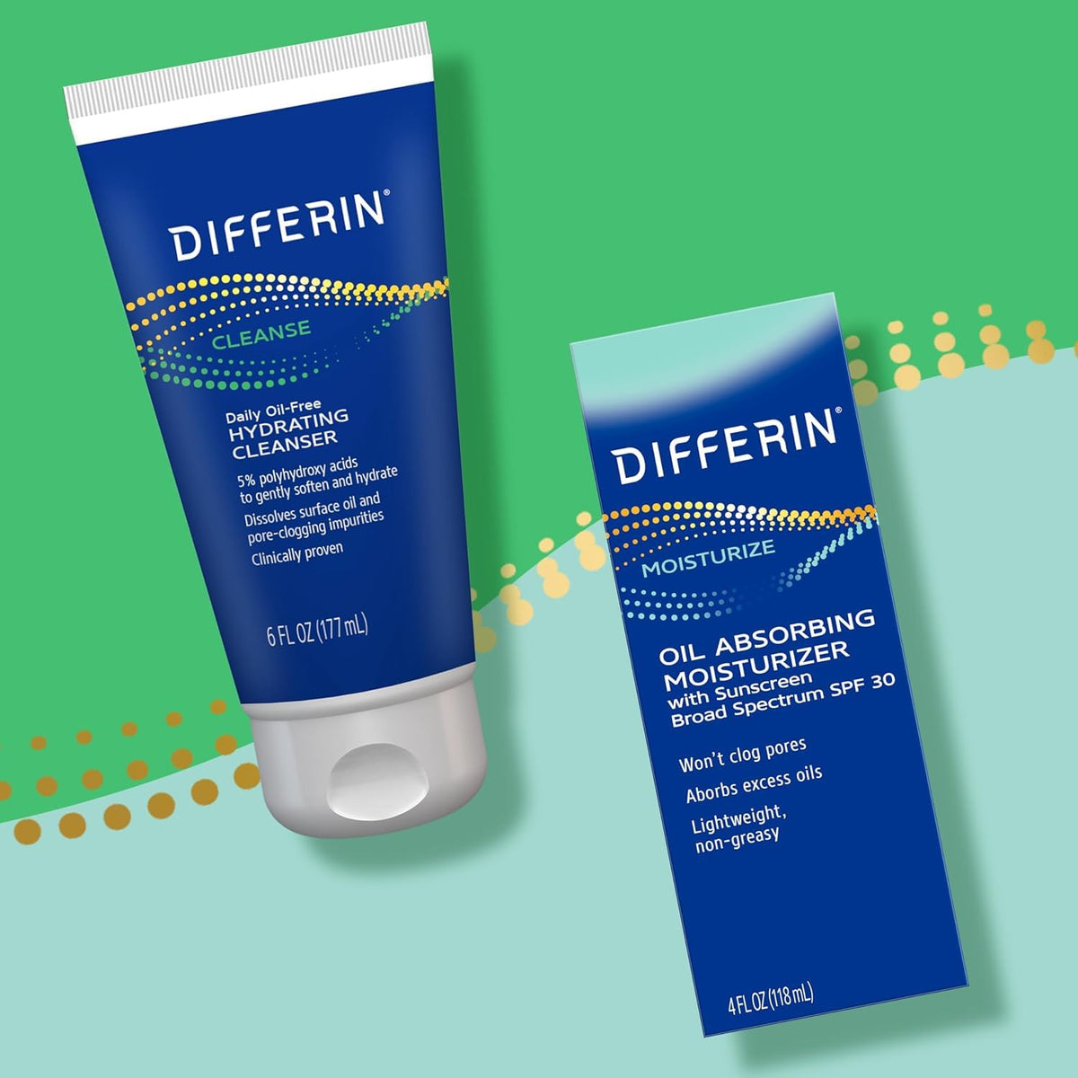 Differin on bathroom counter as part of a daily skincare routine benefit