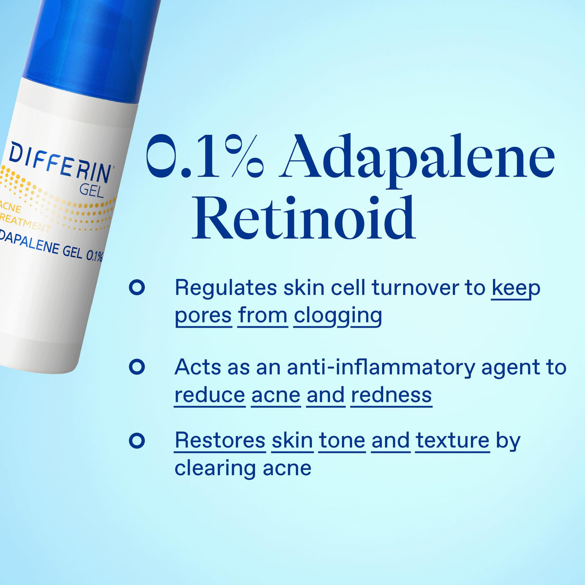 Differin ingredient list label view emphasizing fragrance-free formula