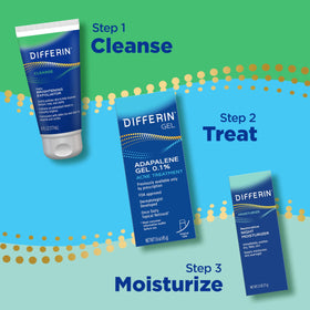 Differin ingredients label showing white tea and aloe for soothing