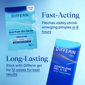 Differin product label details showing ingredients and guidance benefit