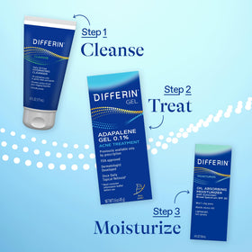 Differin on bathroom shelf in skincare routine setting for daily use