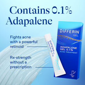 Differin patch applied to cheek showing protective overnight healing benefit