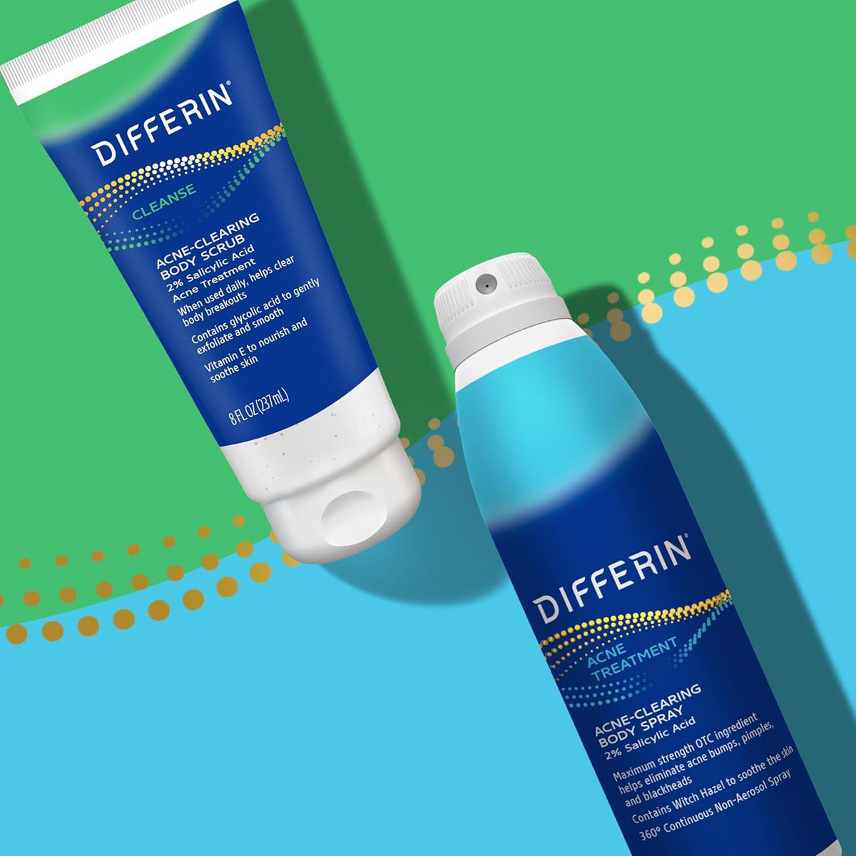 Differin bottle in hand for scale, portable 6 oz size benefit