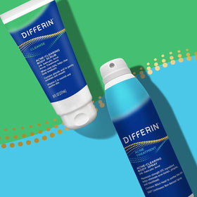 Differin bottle in hand for scale, portable 6 oz size benefit