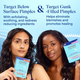 Differin Skin Restore hydrocolloid patch detailed texture, benefit absorbs impurities and reduces redness