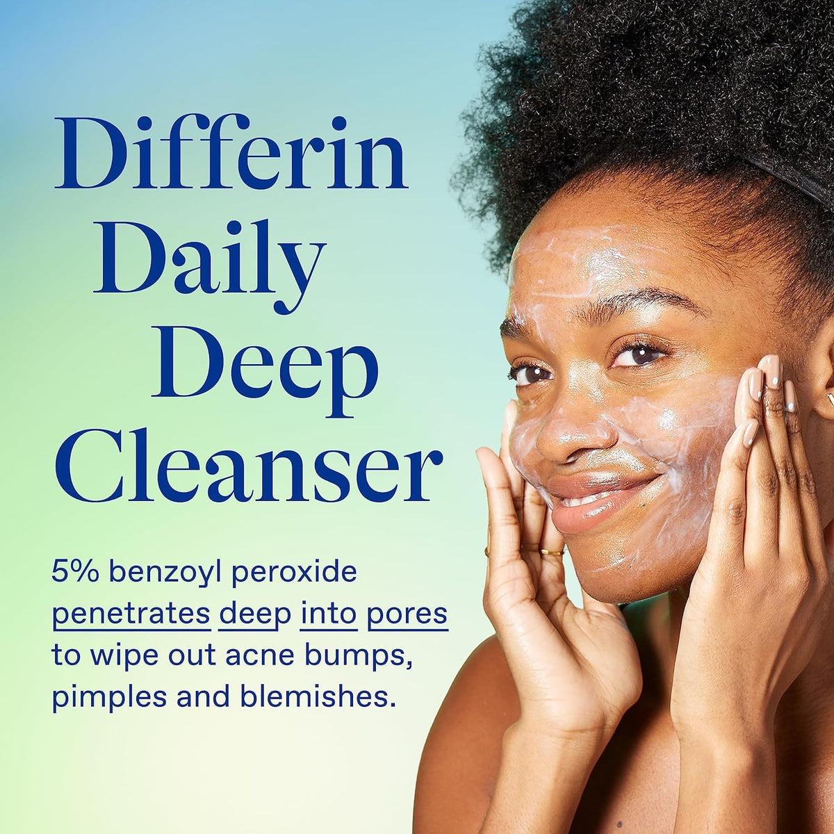 Close-up of Differin gel texture demonstrating smooth application for acne-prone skin