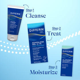 Differin tube cap and label close-up showing clear dosing information benefit